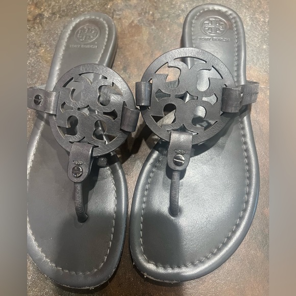 Tory Burch Miller Sandal dark grey sz 8 - Picture 2 of 5